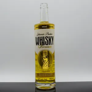 Bouteille en verre avec impression d'écran, 750 ml, vente en gros, pour vodka