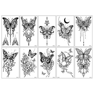 <span class=keywords><strong>Tatuaje</strong></span> Temporal de Mariposa y Flor para <span class=keywords><strong>Mujer</strong></span>, Adhesivo de <span class=keywords><strong>Tatuaje</strong></span> Temporal Impermeable para <span class=keywords><strong>Brazo</strong></span> de <span class=keywords><strong>Mujer</strong></span> - Product Image 3