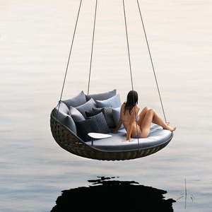 Hamac balançoire PE en rotin, <span class=keywords><strong>lit</strong></span>-balançoire <span class=keywords><strong>d</strong></span>'<span class=keywords><strong>extérieur</strong></span>, loisirs, hôtel jardin nid <span class=keywords><strong>d</strong></span>'oiseau, double <span class=keywords><strong>lit</strong></span> <span class=keywords><strong>suspendu</strong></span> avec lumière de jour, offre spéciale - Product Image 5