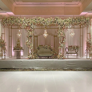 Arco Dorado Moderno para Fondo de Escenario de Boda, Arcos Creativos para Decoración de Escenarios de Boda, la Mejor Decoración de Escenario para Bodas Asiáticas en EE. UU. - Product Image 1
