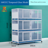 Cage empilable pour animaux de compagnie, directement de l'usine, durable, avec roulettes, pour magasin d'animaux d'intérieur