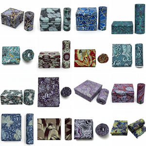 Tissu en coton imprimé africain géométrique violet, popeline de coton, motif wax doré créé par superposition de plusieurs couleurs, Tissu <span class=keywords><strong>Pagne</strong></span> - Product Image 2