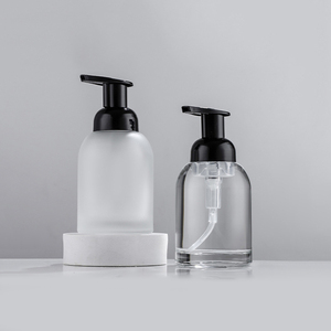 Distributore automatico all'ingrosso di schiuma 375ml bottiglie di vetro vuote chiaro smerigliato 250ml liquido schiumogeno bottiglia di sapone per le <span class=keywords><strong>mani</strong></span> - Product Image 1