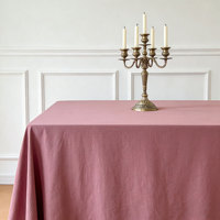 Nappe en coton lavé aspect froissé couleur unie 120/132 pouces pour mariage, restaurant, fête, décoration - Vente en gros