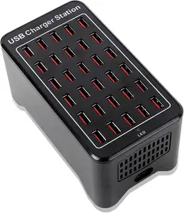 150W High Power Fast Delivery High Quality 10 15 20 25 30 Ports Multi Charger Desktop Fast Smart USB Charging Station