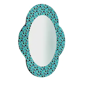 Cristalli policromati mosaico a forma di fiore cornice specchio arte decor specchio specchio da bagno