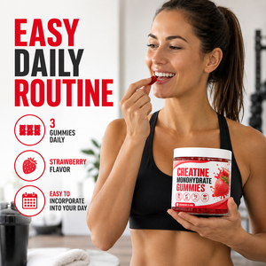 Suplemento Dietético Pre-Entrenamiento, Gomitas de Creatina, Potenciador de Energía y Desarrollo Muscular para Adultos, Creatina Monohidrato - Product Image 3