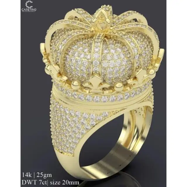 خاتم هيب هوب ماسي 1.2 قيراط ذهبي أبيض 14 قيراط مصنوع من أفضل نوعية من المادة المستخدمة في حفلات الرقص
