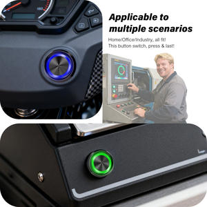 مفتاح ضغط من الفولاذ المقاوم للصدأ الأسود والألومنيوم بتصنيف IP65، 10 أمبير، 1NO1NC، مع تجميعة أسلاك وموصل ومقبس وكابل - Product Image 3