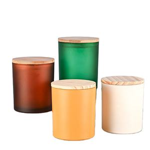 200ml 6oz 10oz Frosted Clear Sublimation Blanks Small Tealight <b>Glass</b> Candle <b>Jar</b> <b>With</b> <b>Wooden</b> <b>Lid</b> - Product Image 2