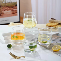 Gobelet en verre sans plomb transparent à six faces de 390ml pour eau café vin bière lait pour fêtes bars usage domestique