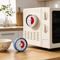 AIKS Timer Dapur Magnetik Stainless Steel 60 Menit Jam Alarm Bentuk Tomat Penghitung Waktu Mundur Visual Mekanis Perlu Diputar OEM