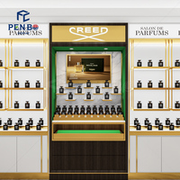 Vitrine de parfum de style arabe de luxe, comptoir de présentation de parfum mural personnalisé, mobilier de magasin de parfum