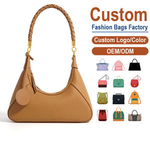 Bolso de Hombro de Cuero Genuino de Grano Completo – Textura de Grano de Lichi + Asas Tejidas · Adorno Redondo como Toque Final - Product Image 1