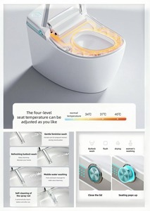 Nouvelle conception <span class=keywords><strong>de</strong></span> toilettes intelligentes en céramique avec chasse d'eau automatique chauffée, télécommande, pour salle <span class=keywords><strong>de</strong></span> bain - Product Image 5