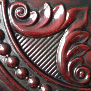 Faux Tin <span class=keywords><strong>PVC</strong></span> impermeabile pannello a parete ignifugo <span class=keywords><strong>in</strong></span> rilievo per bagno cucina bar Mall & Hotel PL04 legno rosso invecchiato - Product Image 3