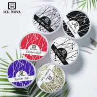 ICE NOVA Spider Gel al por mayor, kit de delineador dorado flexible de neón personalizado, Flash Marcas Platinum Spider para arte de uñas, libre de HEMA/TPO/HPMA