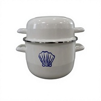 Marmite à fruits de mer classique en émail Luhong Shandong 20/24cm, compatible avec les plaques à induction, capacité >5L, couleur personnalisée, verre