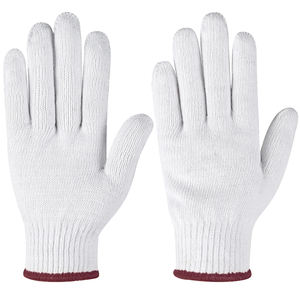 قفازات عمل أمان قطنية بيضاء محبوكة، قفازات صناعية/إنشائية 7/10 مقياس بالجملة من الصين - Product Image 3