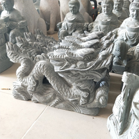 Vente chaude Chine Super Mini Sculpture de dragon chinois antique en pierre naturelle en marbre, statue de sculpture en pierre, longueur 47 cm