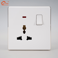 Interrupteurs muraux standard KLASS UK, prise universelle 13A avec panneau PC blanc/gris/noir/doré, 10A 16A 20A CE SASO