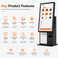 Kiosque en libre-service commercial de 15,6 pouces avec écran tactile interactif Android, distributeur de billets pour hôtel, cinéma, hôpital