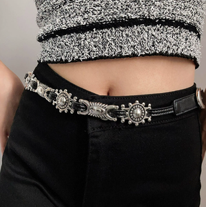 Cintura de mujer tallada Vintage de estilo americano de alta calidad, nuevos cinturones versátiles para Jeans, cinturón de nicho de gama alta con Pin Bucket - Product Image 6