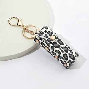 Porte-clés en cuir PU à imprimé léopard, écologique, durable, sac portable, mini étui de rangement pour clés, porte-clés de voiture pour femmes et hommes - Product Image 3