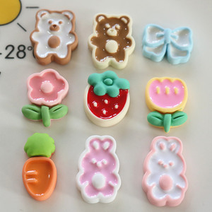 Dessin animé mignon <span class=keywords><strong>lapin</strong></span> bricolage <span class=keywords><strong>fait</strong></span> <span class=keywords><strong>maison</strong></span> étui de téléphone portable broche broche bijoux accessoires sud 19 perles breloques en résine plastique - Product Image 2