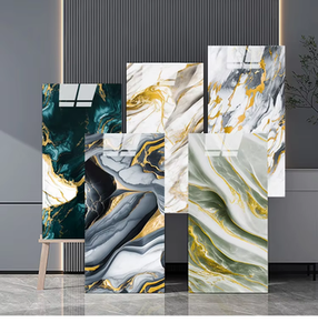 Nouvelle conception de la série or du fabricant, carrelage mural en <span class=keywords><strong>PVC</strong></span> imitation marbre de 60*60 cm et 1200*3000 mm pour appartement, chambre à coucher, cuisine, hôtel - Product Image 2