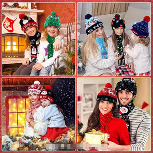 Costume de fête de Noël en laine tricotée de luxe avec motif de cerf jacquard, lumières LED, coupe classique, lavage à la main, nouvel an, festival, fête transfrontalière - Product Image 2