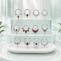 Cincin Hidung Titanium JiaXin ASTM F136 Model Clicker Segment Hinged, Cincin Hidung, Tragus, Helix, Daith, Septum, Conch, Rook, Cincin Bibir