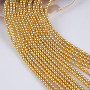 Perles d'eau douce rondes naturelles de 4-5 mm, blanches/roses/colorées, en vrac, semi-finies, pour colliers et bracelets DIY, accessoires - Product Image 4