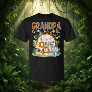 Camiseta Grandpa Of The Wild One para el primer cumpleaños con animales de la selva y safari - Product Image 3