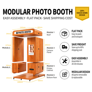 Cabina de Fotos Modular en Filipinas, Compre una Impresora Instantánea, Cabina de Fotos con Cámara, Cabina de Fotos Selfie para Color, Personalizable - Product Image 2