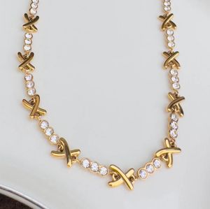 Moda 18K chapado en oro Gemma Owen <span class=keywords><strong>XO</strong></span> beso collar con cristal encanto Collar Cubic Zirconia diamante joyería para ella - Product Image 6