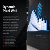 Écran LED matriciel dynamique, affichage de scène en forme de vague, location, interactif, facile à installer, étanche IP65, 10000cd/m