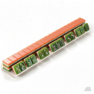 2026 Gran Venta Lujoso Juego de Mahjong Americano Plegable Tallado con Diseño de Brisa Marina y Perlas de Playa, Rejilla Azul, Acrílico Ecológico, Navidad - Product Image 2