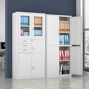 Armoire de rangement à 4 portes en métal Armoire à 6 tiroirs en acier Armoire à casiers en acier avec <span class=keywords><strong>porte</strong></span> <span class=keywords><strong>coulissante</strong></span> en verre - Product Image 2
