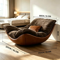 Fauteuil lounge moderne haut de gamme en cuir capitonné modulaire pour salon