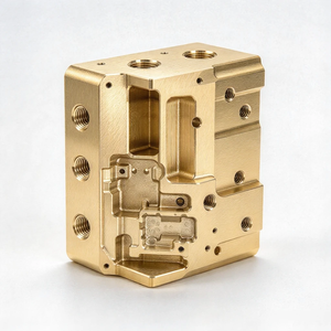 Bloc de collecteur en laiton usiné CNC haute précision, bloc de vanne hydraulique en laiton sur mesure et pièces de régulation de débit pneumatique - Product Image 2