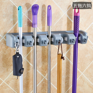 Estante organizador de pared para fregona, soporte de escoba, organizador, perchas de escoba, gancho de almacenamiento - Product Image 5