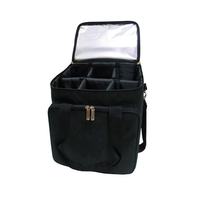 Sac à dos isotherme à roulettes pour vin avec motif lettres en polyester, capacité 6/12 bouteilles, glacière de voyage grande capacité 20L