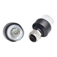 Connecteur circulaire industriel M12 LED avec indicateur, 6 broches femelles, étanche IP67/IP68, plaqué or