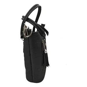 Sac fourre-tout Fana Wendy en cuir véritable grande capacité, noir, avec rabat, sac à main décontracté de luxe pour femme, usage quotidien - Product Image 4