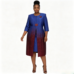 New Design Lady Clothes Church Mother Luxury Dress Womens Elegant Flora Long jacket Suit - Product Image 2