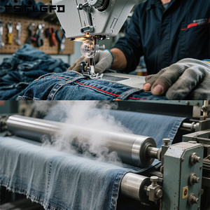 メンズ カスタムオーダー ヘビーウェイト 14オンス ヴィンテージ ボタンアップ ストリートウェア オーバーサイズ クロップドフィット セルビッジ デニムジャケット - Product Image 4