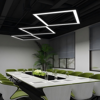 Suspension LED moderne et minimaliste en fer, design carré, 6000K, pour studios, bureaux, centres commerciaux, supermarchés et magasins de détail