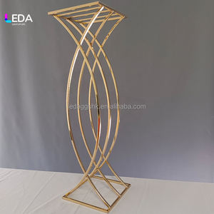 แท่นวางดอกไม้โลหะสีทอง LEDA Luxury ขนาดและสีตามสั่ง สำหรับงานแต่งงาน งานเลี้ยง และงานปาร์ตี้ - Product Image 2