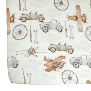 100% coton tricoté bébé berceau drap-housse séchage rapide Simple bébé couverture enfants dessin animé literie - Product Image 5
